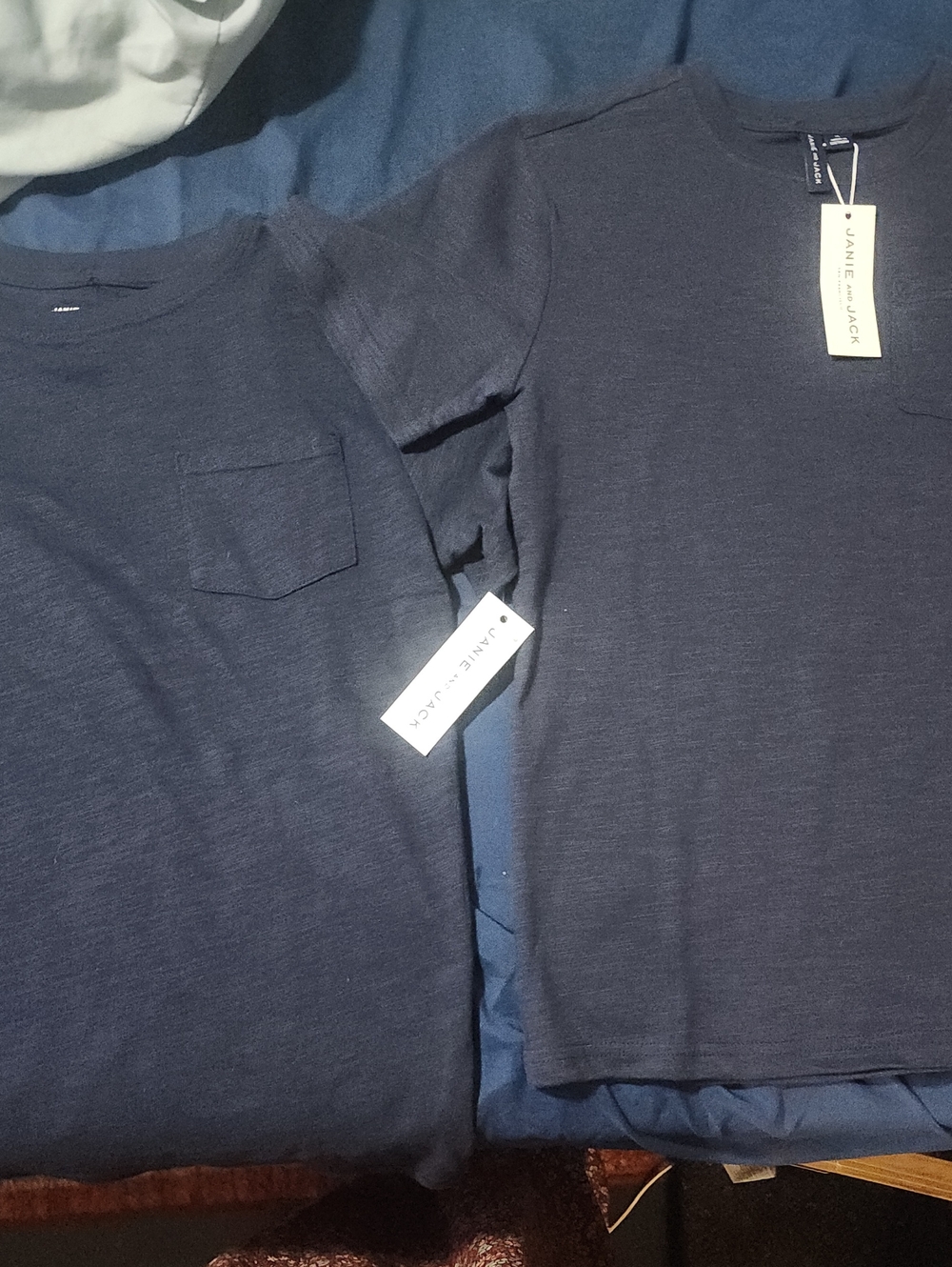 2 nwt janie and Jack Men's Dark Navy Short Sleeve Pocket Tee
